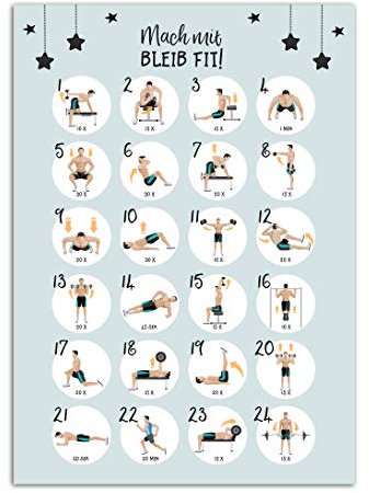 Postkarte Adventskalender Weihnachtskalender Postkarte A6 (Sport Männer)