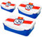 HOMESHOPA Plastic Lunch Box, 3Pk 500ML/900ML/1500ML Clip & Lock Airtight Food Storage Containers, England Football Print BPA free Leakproof Reusable Sandwich Boxes, Blue
