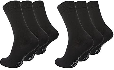 Paolo Renzo Business-Socken 6 Paar Hochwertige Baumwoll Socken Anzugssocken Größe 39/42 Schwarz