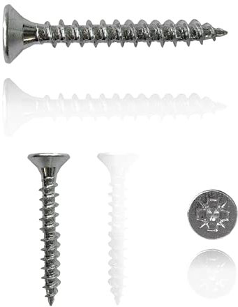 M4 Wood Screws Zinc Plated Silver Long 1 inch (0.16 x1.18) 4.0 x 30mm Box of 250pcs