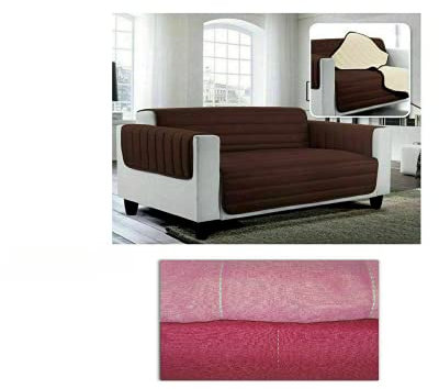 Lingerie Shop Salvadivano Trapuntato 2 3 4 Posti,Fodere Copridivano Reversibile, Imbottitura Doubleface, Antiscivolo, (fuxia/rosa, 2 posti schienale e seduta 105 cm)