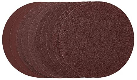 Draper 63016 Sanding Discs, 150mm, PSA, Assorted Grit - 40G, 80G, 120G, 240G (Pack of 10), Red, One Size