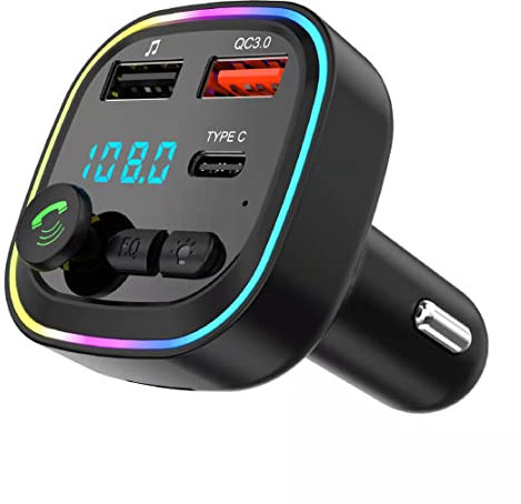 Transmetteur FM Bluetooth Voiture Vendeur Francais, Allume Cigare Bluetooth 5.0 Émetteur Radio, Chargeur Rapide de Voiture PD 20W Type C+ QC3.0, Appels Mains Libres, Lecteur de Musique MP3