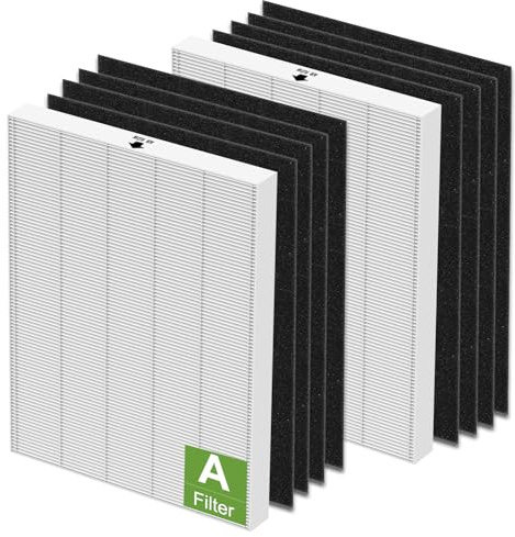 115115 Ersatzfilter A Größe 21 für Winix PlasmaWave C535 Luftreiniger | Passend für Winix 5300 5300-2 6300 6300-2 P300 AM90 C909 9800 Luftreiniger, 2 True HEPA C535 Filter A + 8 Kohlevorfilter
