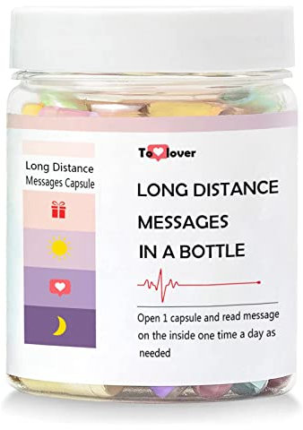 Geschenke für Fernbeziehungen, Liebesbotschaften in einer Flasche, Geschenk für Freund oder Freundin (40 Stück), vorgeschriebene Liebeskapseln, Briefe in Plastikdose