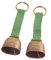 2 Stück Kleine Kuhglocke für Hundehalsband, Laute Bärenglocken mit Lederknopfriemen, Kuhpferd Schaf Weide Kupferglocken, Haustier Messing Glocken Tracker Geräuschmacher, Bronze Glocke zum (Grün)