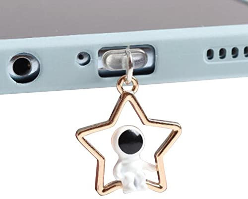 BBASILIYSD Spina antipolvere per astronauta Charm Carino Porta di Carica Anti Dust Plug Kawaii USB Tipo C Spina per Auricolare Jack Stopper Penda Y4l9