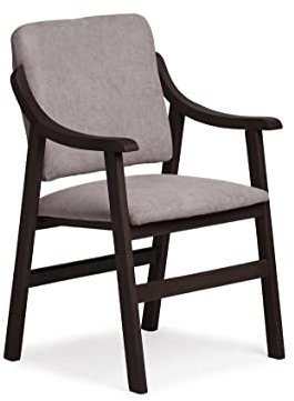 Abuelo a Gusto- Silla Comedor con Brazos de Madera de Haya, con Respaldo Recto. Ideal para Dormitorio, Comedor o Salida.. Tamaño: 87x55x55 cm. (Wengué, Gris)