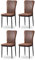 Wohnzimmerstühle Esszimmerstühle mit Samt-Bezug, hoher Rückenlehne, Metallgestell und modernem Gitter-Design für Wohnzimmer, Esszimmer, Konferenzraum und Klassenzimmer (4, künstliches Wildleder braun)