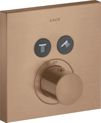 hansgrohe AXOR Starck ShowerSelect Square Thermostat Unterputz für 2 Verbraucher, 36715310, Farbe: Brushed Red Gold