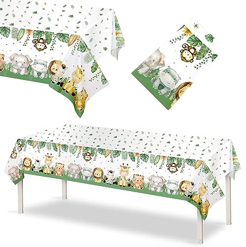 Dschungel Tischdecke,Jungle Safari Party Tischtuch,Dschungel Tiere Tischdecke,Safari Tiere Tischdecke,Dschungel Tischdecke Rectangular,Dschungel Safari Tischdecke,Kindergeburtstag Tischdecke,108X180cm