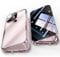 Jonwelsy Anti Peeping Hülle für iPhone 15, 360 Grad Schutz Case, Privatsphäre Gehärtetes Glas Anti-Spähen Cover, Stark Magnetische Adsorption Metallrahmen Handyhülle für iPhone 15 (Violett)