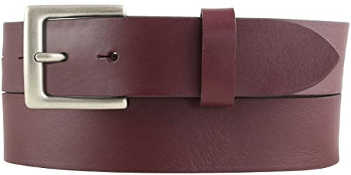 BELTINGER Gürtel aus Vollrindleder mit altsilberner Gürtelschließe 3,5 cm | Jeans-Gürtel für Damen Herren 35mm | Chino-Gürtel oder Trachten-Gürtel | Bordeaux 110cm