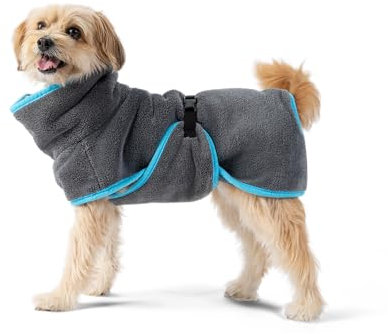 TrendPet Dampfhund Premium Bademantel für Hunde, Supersaugfähig und in 11 Größen verfügbar - Passend zu jeder Hundegröße Gr. 02 | 25-30 cm