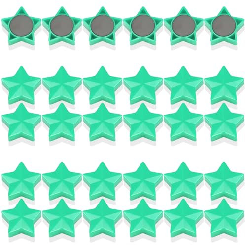 PYJLBX Magnete für Magnettafel, 30 Magnet Kühlschrankmagnete Kühlschrank Magnete Mini Magnete Klein Whiteboard Magnete Magneten Starker Halt Tafelmagnete, für Whiteboard, Pinnwand,Küche (Sterne, Grün)