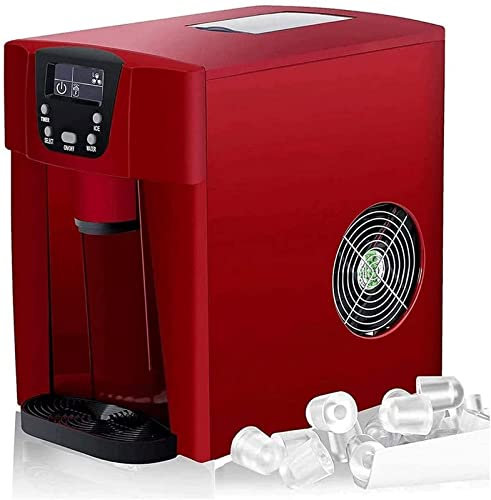Macchina per cubetti di ghiaccio 100 W, Macchina per ghiaccio 2 in 1 Tritaghiaccio da banco, in 6 minuti, Produce 36 libbre di ghiaccio in 24 ore, Display a LED, Autopulente, Cucina domestica portati