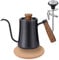 Gocoffun Pour Over Coffee Kettle, 550ml Gooseneck Kettle Spout Coffee Tea Pot with Thermometer, Anti-Hot Wooden Handle,Stainless Steel Tea Kettle with Long Narrow Spout Hand Drip Kettle(Black)