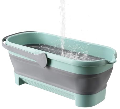 Trapeador de cubo plegable - Cubo de trapeador doméstico, práctica cesta rectangular para cubo de agua | Organizador del cubo del almacenamiento, cubo de los trapeadores del apretón para la limpieza d