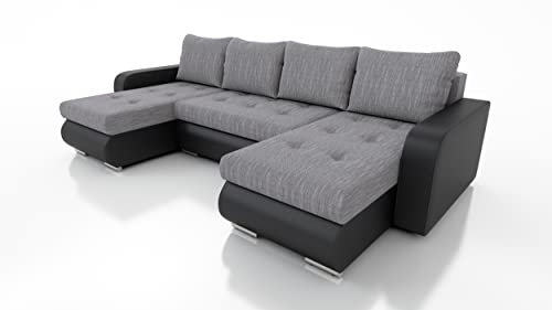 IWMAR MÖBEL Davos ECKSOFA U MIT SCHLAFFUNKTION 300x152x42 Sofa 4 Sitzer! Best Schlafsofa. Eckcouch mit Bettkasten. Couch Wohnzimmer. Polstermöbel. Möbel mit Schlaffunktion. Schlafsofa mit Bettkasten.