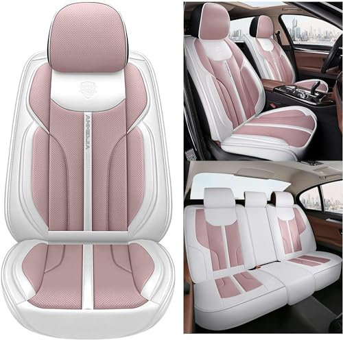 RWTECH Sitzbezüge Auto Autositzbezüge Universal Set für BMW X7 G07 iX1 iX3 Auto Zubehör,Hell-Pink