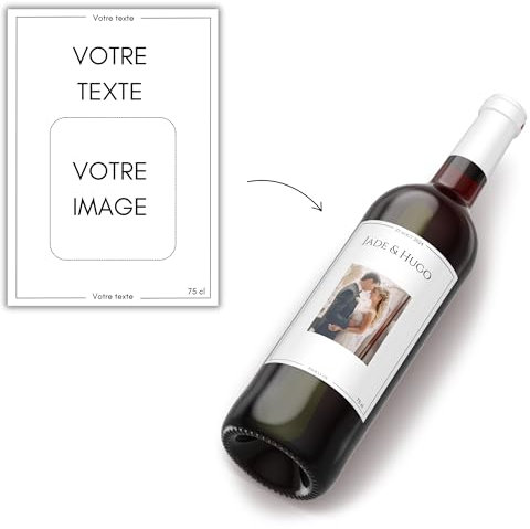 Etiquettes personnalisables bouteille vin | étiquette personnalisée | idée cadeau | mariage, baptême, anniversaire, témoin, retraite
