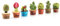 Winzige Kaktus-Miniatur-Sukkulenten, Puppenhaus-Dekoration, Mini-Pflanze (7 Stück) für Feengarten-Ornament