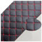 Kunstleder Gesteppt Kaschiert Meterware 160cm ×100cm, Leder Polsterstoff Stoff für Schrank Ledertasche Autositz Sofa Möbel Repara, Schwarz (rote Linie)(Black (red line),1.6x1m)