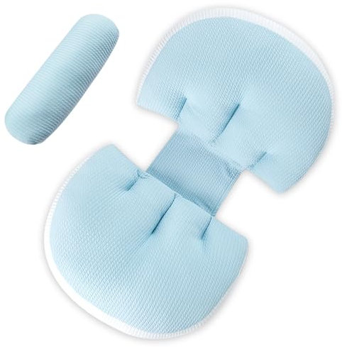 Schwangerschaftskissen für Schwangere, Schwangerschaftskissen zum Schlafen, Kissen Unterstützung für Rücken, Bauch, Hüfte, Beine, verstellbares Keilkissen (Carlo Blue)