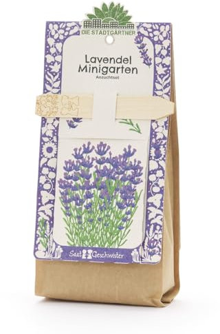 Lavendel Anzuchtset von Die Stadtgärtner | Starter-Komplettset mit Bio-Saatgut für echten Lavendel Anzuchterde & Pflanzgefäß | Perfekt als besonderes Geschenk, Mitgebsel und Aufmerksamkeit
