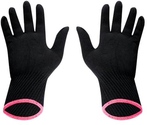 Luckious 2 PCS Heat Resistant Hair Styling Gloves High Temperature PVC and Silicone Gloves for Curling and Straightening,Safe and Comfortable