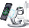 EXW Chargeur Induction 3 en 1 for iPhone 16/15/14/13/12/Pro/Max/Plus, Apple Watch, AirPods Pro 3/2, Station de Charge sans Fil Rapide, Chargeur 18W Inclus (Blanc)