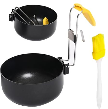 2 PCS Poached Egg Pan & 1 Brush Set, Non-Stick Egg Poacher Cups for Perfect Poached Eggs, Easy to Use for Cooking Eggs, Ideal for Breakfast & Brunch