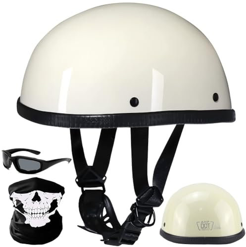 Casque Jet Rétro, Demi Casque De Moto, Casques Vintage À Face Ouverte, Casque Bol Moto Homologué ECE, avec Boucle Réglable Dégagement, pour Vélos Motos Scooter,C,M 57~58CM