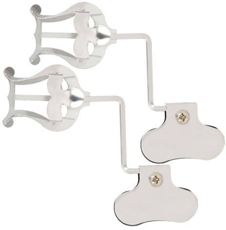 Abaodam 2 x Notenständer Keyboard Instrument Rack Posaune Wandhalterung Musikclip Halter Leier für Posaune Clips Posaune Musik Zubehör Musik Ordner Clip Posaune Leier Halter Eisen Silber