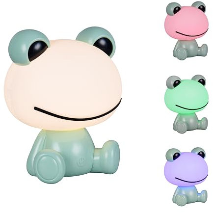 Reality Leuchten LED Kinder Tischleuchte Hopper R57971115, Kunststoff grün, inkl. 0.3 Watt RGB LED, Farbwechsel