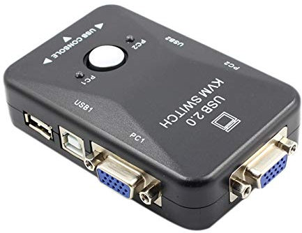 Mocturnity Conmutador Kvm Conmutador Vga 2 Puertos USB 2.0 Interruptor de Ratón Kvm Teclado 1920X1080 Conmutador de Compartir Caja Vga Splitter