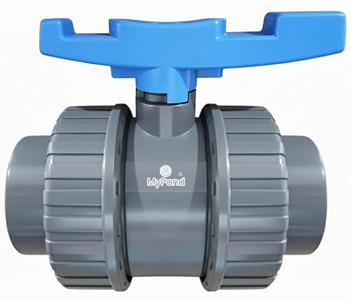 MyPond Double Union Ball Valve, 1.5 Inch | Garden Hose Shut Off Valves, Double Socket Water Control Valves, Pond Hose Fittings, Water Pressure Regulator, Sizing