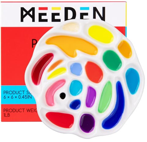 MEEDEN Palette de Peinture en Porcelaine, Plateau de mélange pour Aquarelle en céramique, Design en Forme de Rose