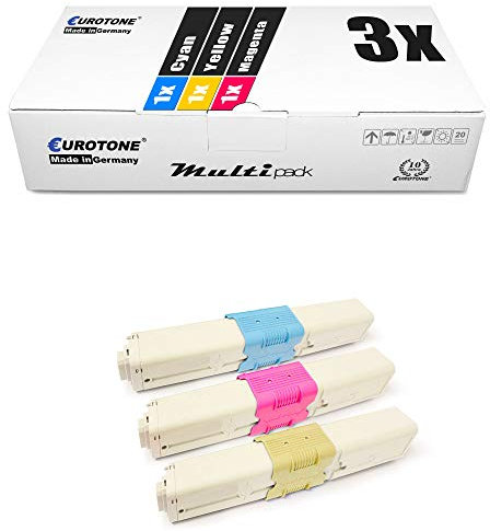 3X Eurotone Toner für Oki C 301 321 wie 44973533-44973535 Color Cyan Magenta Yellow