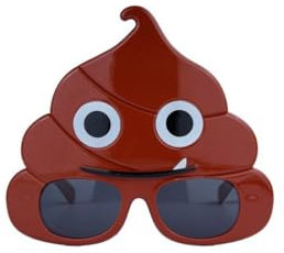 DISBACANAL Emoji Kaka Haufen Brille - Brown Synthetik Retro Schmetterling Brille - Toy - Schulabschluss Festivale - Damen