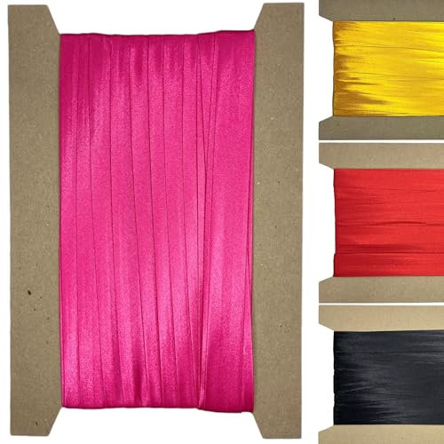Roban Fashion 10m Satin Schrägband zum Nähen gefalzt 20mm breit Pink