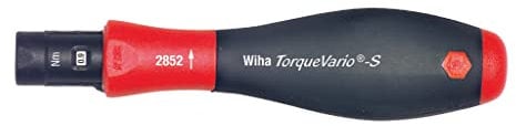 Wiha 28413 SoftFinish® TorqueVario®-S Screwdriver 5-18 in/lbs with 1/4 Bit Adapter