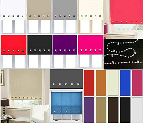 Trendi® Roller Blinds Easy Fit Trimable Home Office Window Square Eyelet Roller Blind (Slate grey, WIDTH 90cm x DROP-160cm)