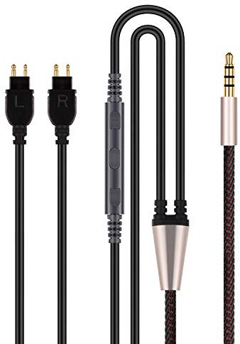 HanSnby Audiokabel-Ersatz – kompatibel mit Sennheiser HD525 HD545 HD565 HD580 HD600 HD650 Kopfhörer und kompatibel mit iPhone mit integriertem Mikrofon und Lautstärkeregler