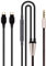 HanSnby Audiokabel-Ersatz – kompatibel mit Sennheiser HD525 HD545 HD565 HD580 HD600 HD650 Kopfhörer und kompatibel mit iPhone mit integriertem Mikrofon und Lautstärkeregler