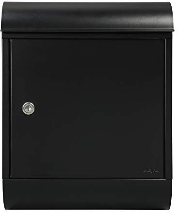 Renz 844100M MEFA Topaz 844 Boîte aux lettres avec porte-journaux Noir profond Structure RAL 9005 avec serrure de sécurité 430 x 340 x 150 mm