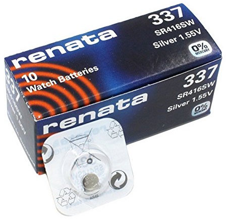 Renata 337 SR416SW Lot de 5 piles pour montre, fabriquées en Suisse, 1,5 V, oxyde d'argent