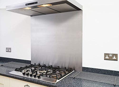 Fire Door Guru® Satin Stainless Steel Splashback for Kitchen/Cooker Hood - Custom - 1.2mm Thick - Easy to Install (Custom)