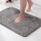MIULEE Badematte Weiche Badteppich rutschfest Badvorleger Fußmatte Badzimmermatte Bettvorleger Flauschig Teppich Badezimmerteppich Duschmatte für Bade & Wohnzimmer Schlafzimmer 40x60 cm Grau
