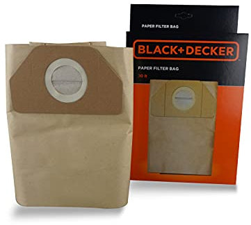 Black+Decker - Bolsas de filtro de papel para aspiradores sólidos y líquidos (30 L)